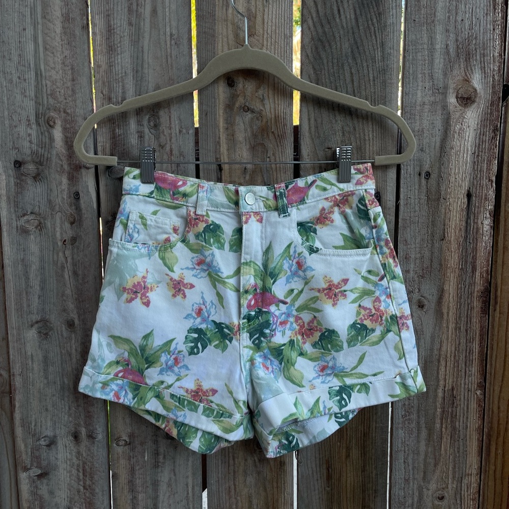American Apparel Cuffed Floral Shorts size 26/27